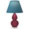 Small Double Gourd 22"H Sugar Plum Lucite Lamp w/ Bright Blue Shade