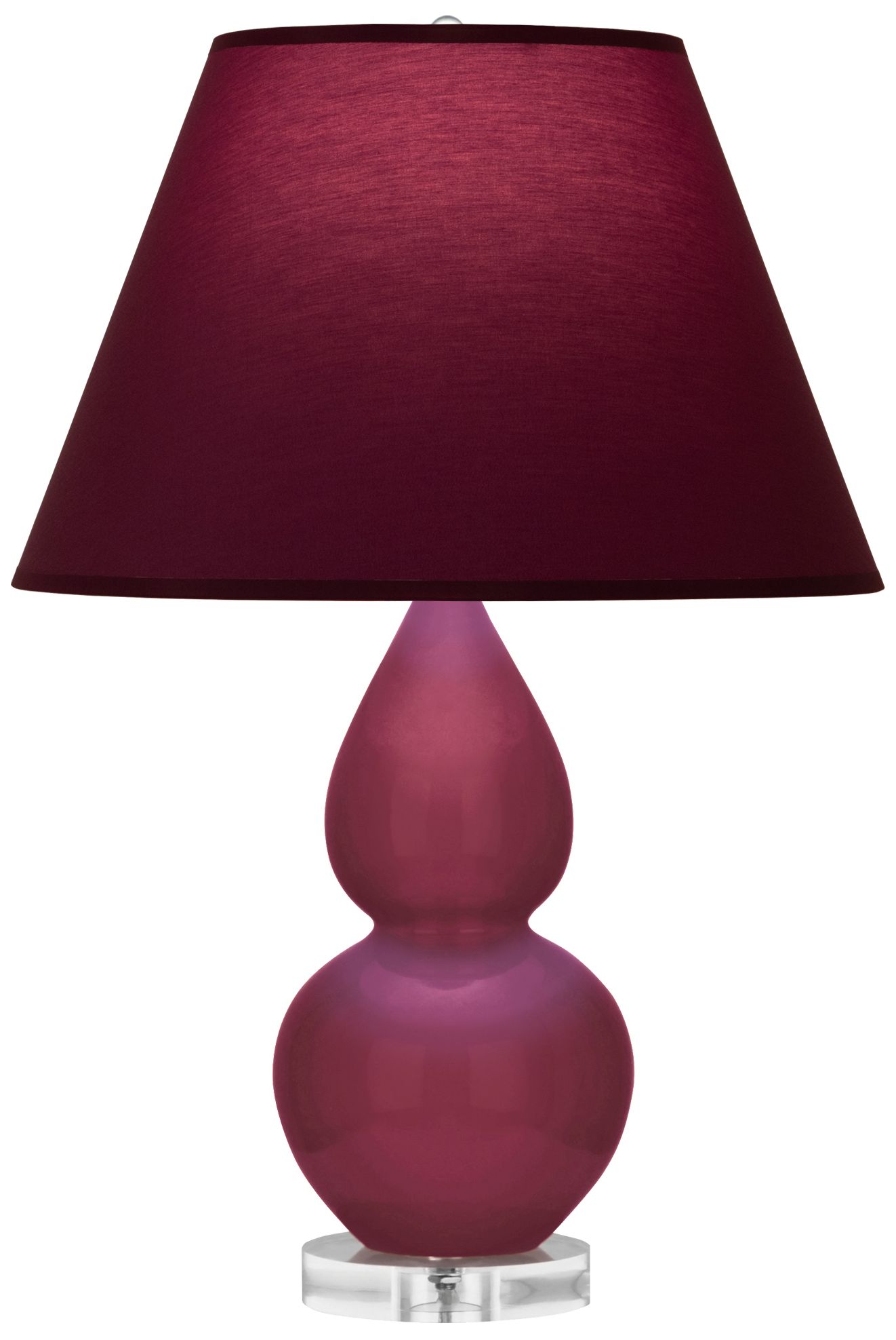 Small Double Gourd 22"H Sugar Plum Lucite Lamp w/ Plum Shade Made to Order