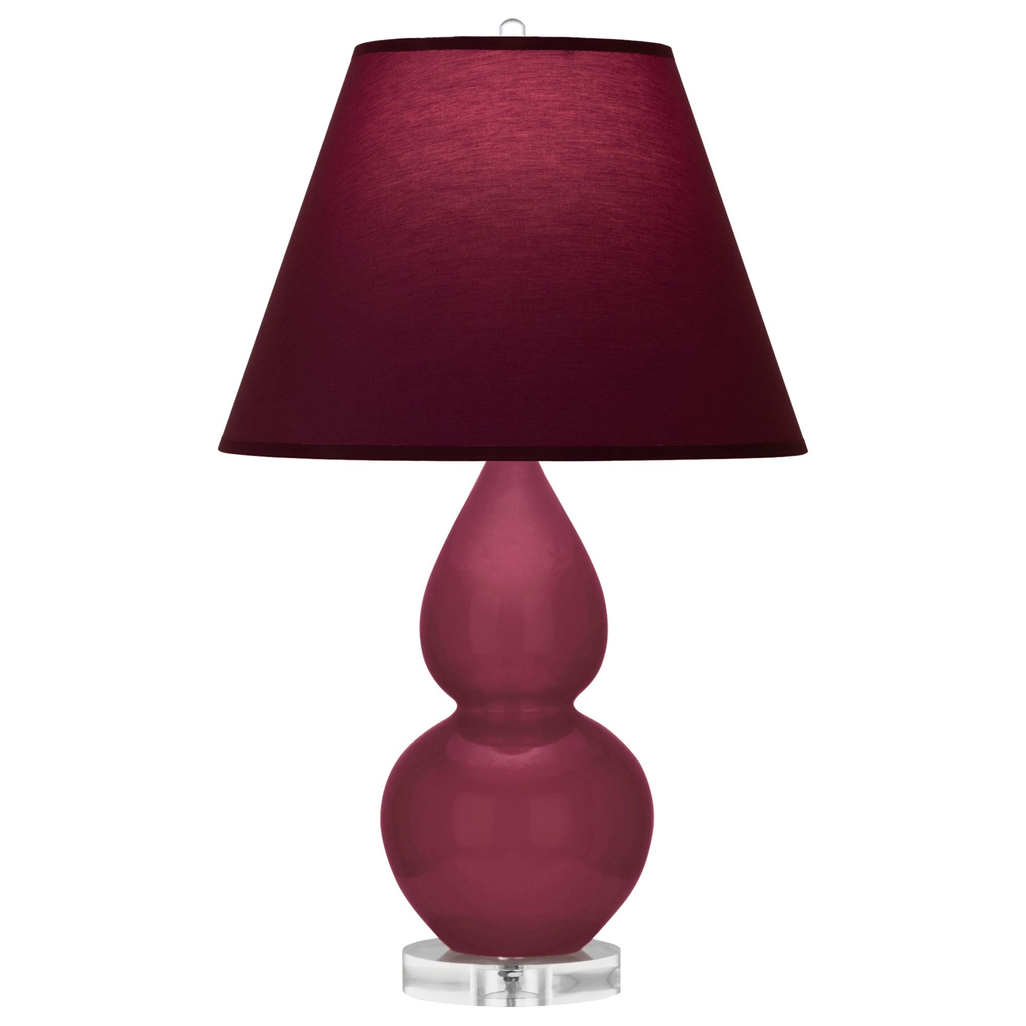 Image 2 Small Double Gourd 22"H Sugar Plum Lucite Lamp w/ Plum Shade Made to Order more views