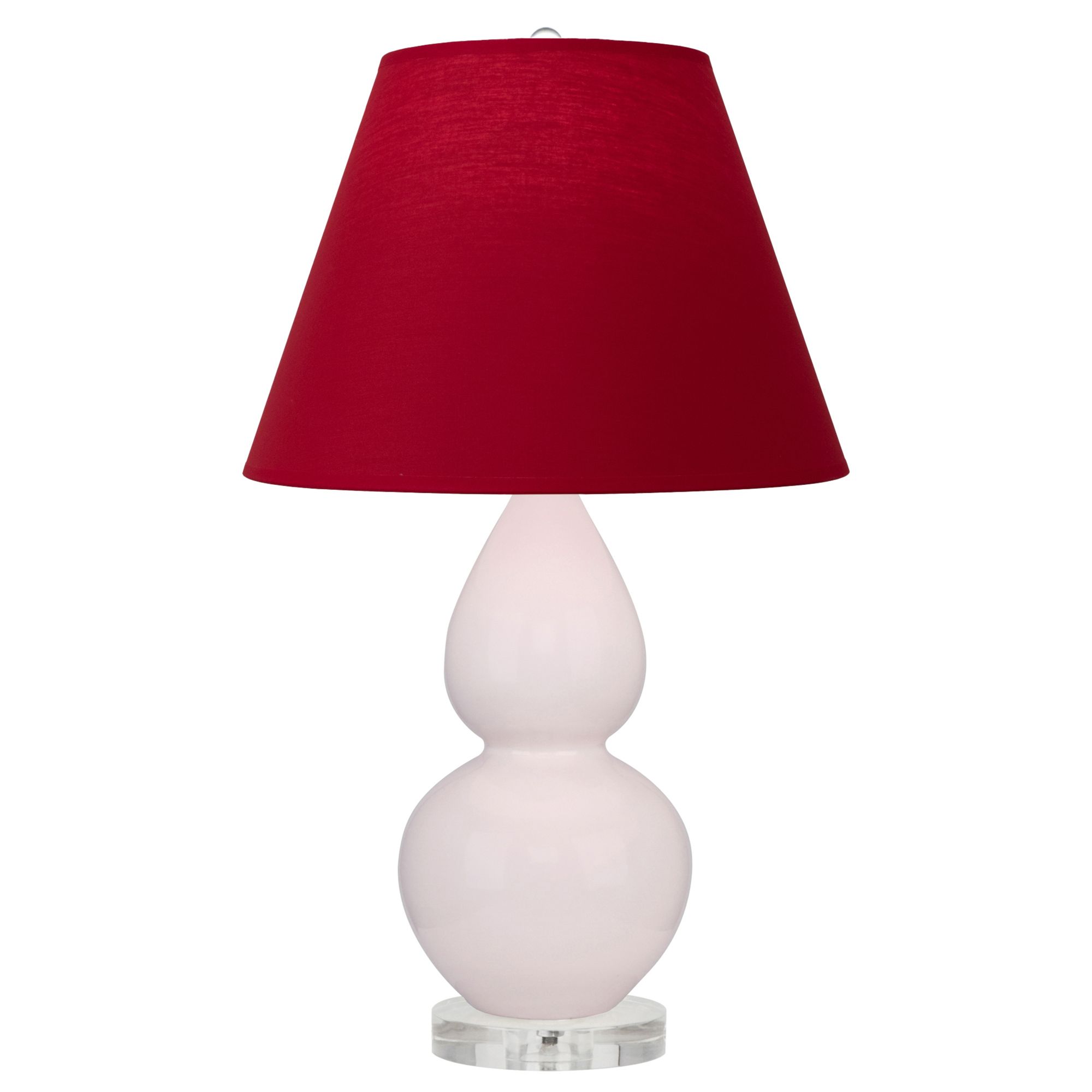 Image 2 Small Double Gourd 22"H Rose Water Lucite Lamp w/ Red Black Shade more views