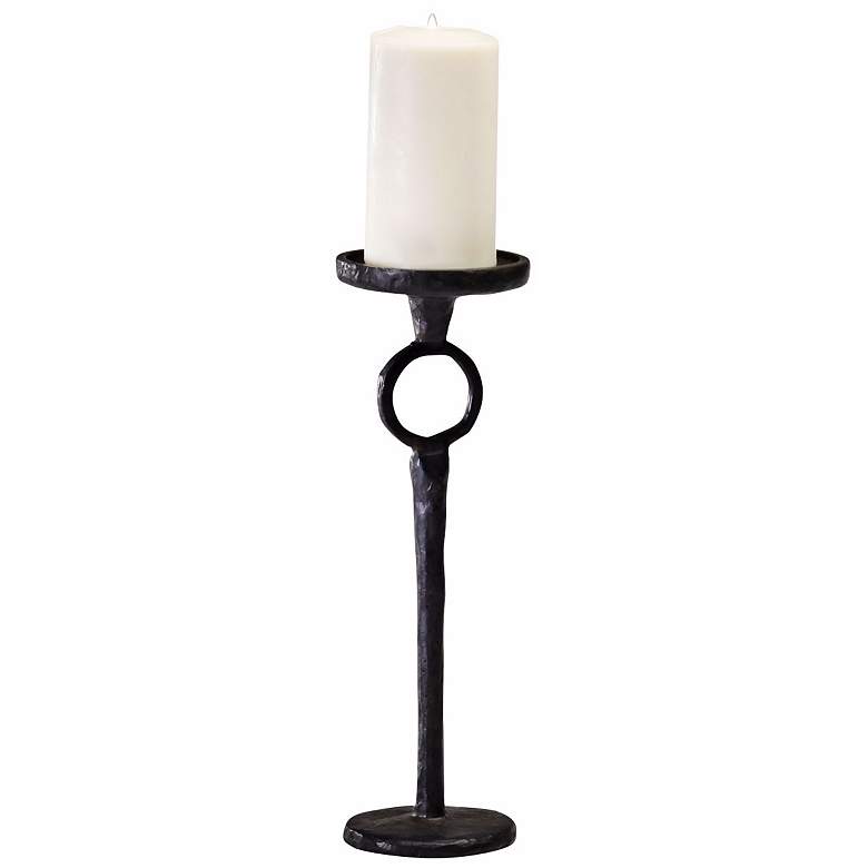 Image 1 Small Duke Rust Iron Pillar Candle Holder