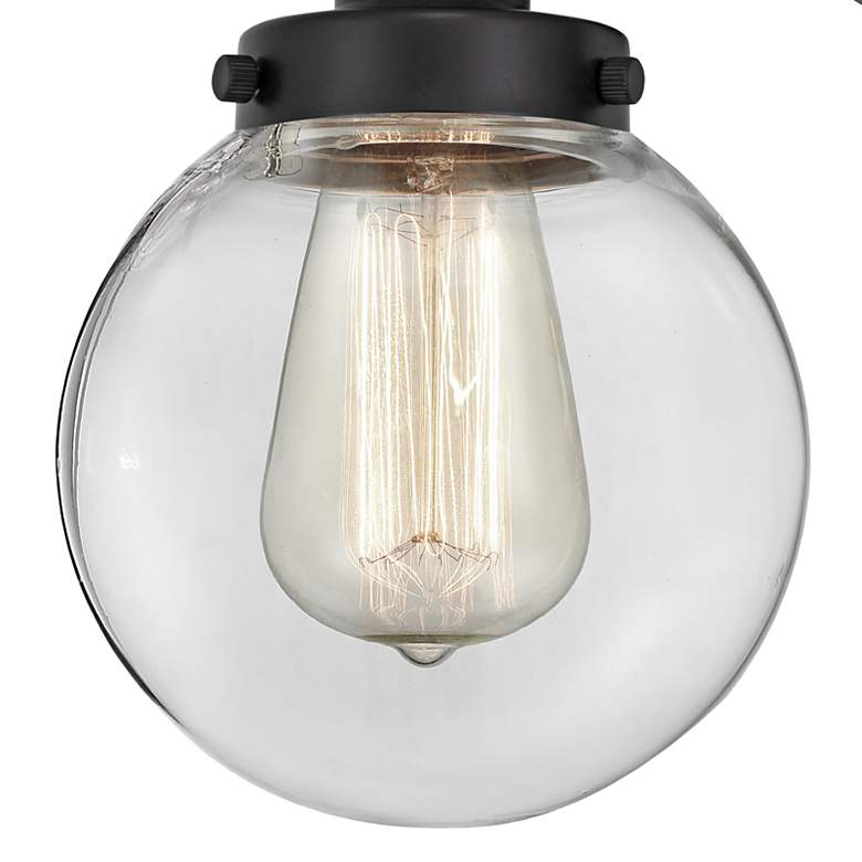 Image 2 Small Edison Beacon 16" 2-Light Matte Black Bath Light w/ Clear Shade more views