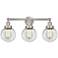 Small Edison Beacon 25" 3-Light Brushed Nickel Bath Light w/ Clear Sha