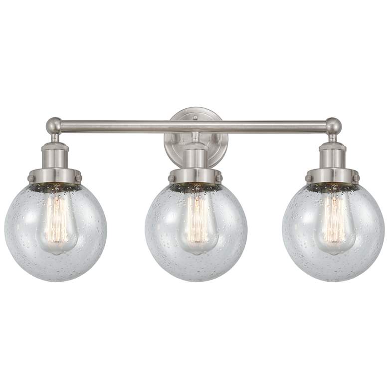 Image 1 Small Edison Beacon 25" 3-Light Brushed Nickel Bath Light w/ Mercury S