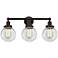 Small Edison Beacon 25" 3-Light Oil Rubbed Bronze Bath Light w/ Clear