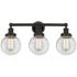 Small Edison Beacon 25" 3-Light Oil Rubbed Bronze Bath Light w/ Clear