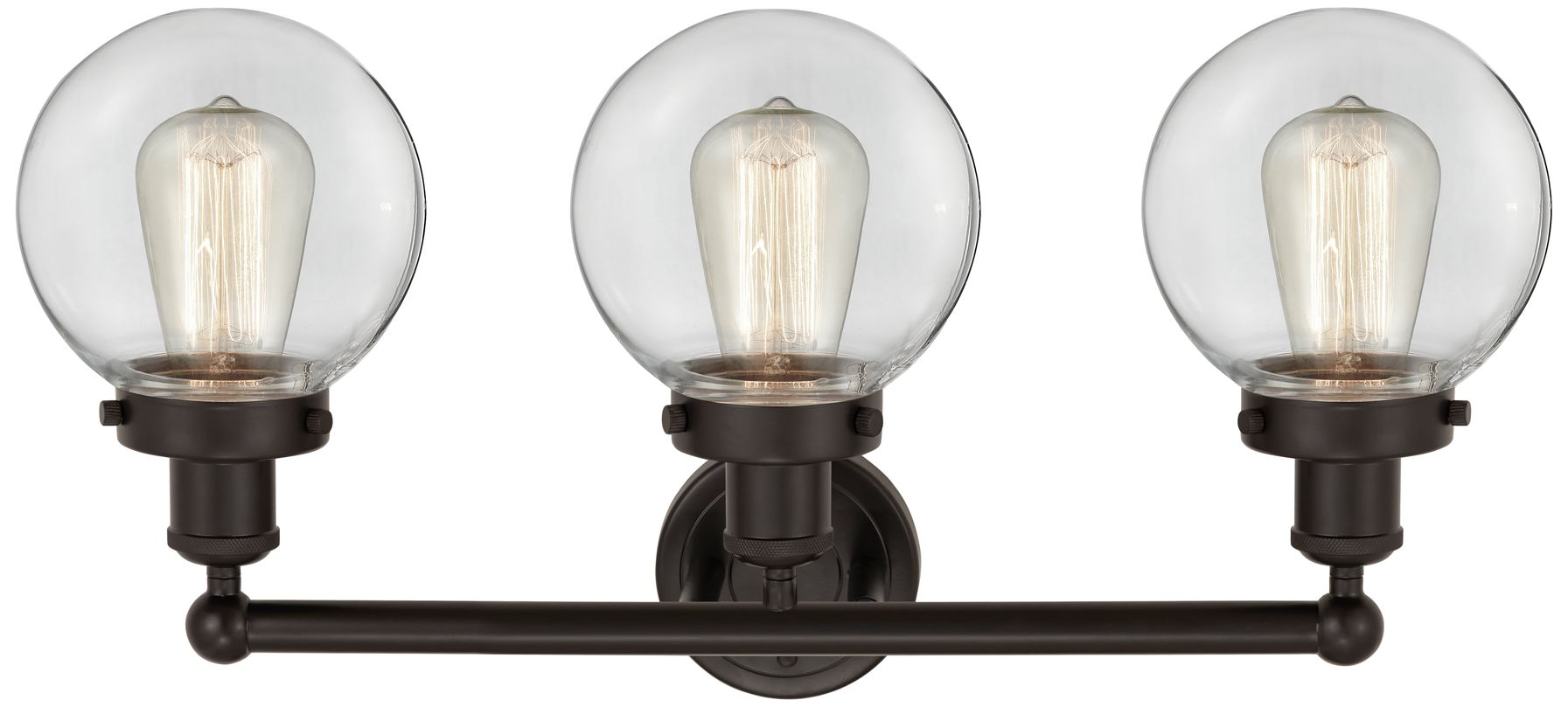 Image 2 Small Edison Beacon 25" 3-Light Oil Rubbed Bronze Bath Light w/ Clear  more views