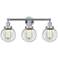 Small Edison Beacon 25" 3-Light Polished Chrome Bath Light w/ Clear Sh