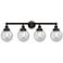 Small Edison Beacon 34" 4-Light Bronze Bath Light w/ Mercury Shade