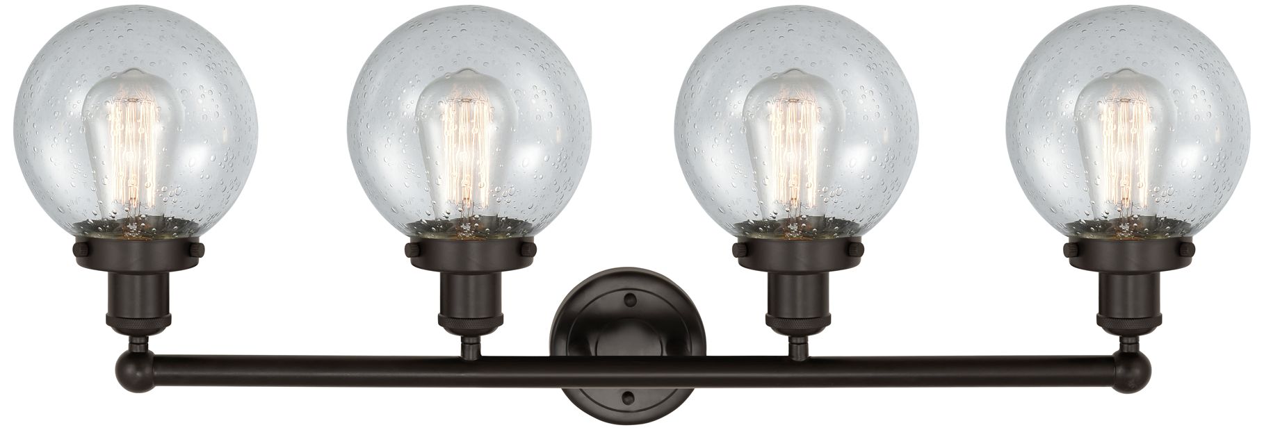 Image 2 Small Edison Beacon 34" 4-Light Bronze Bath Light w/ Mercury Shade more views