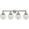 Small Edison Beacon 34" 4-Light Brushed Nickel Bath Light w/ Clear Sha