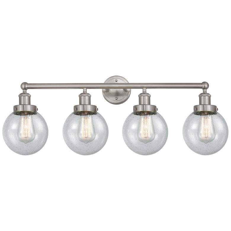 Image 1 Small Edison Beacon 34" 4-Light Brushed Nickel Bath Light w/ Mercury S