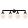 Small Edison Beacon 34" 4-Light Oil Rubbed Bronze Bath Light w/ White