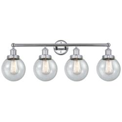 Small Edison Beacon 34" 4-Light Polished Chrome Bath Light w/ Mercury