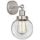 Small Edison Beacon 7" Brushed Satin Nickel Sconce w/ Clear Shade