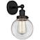 Small Edison Beacon 7" Matte Black Sconce w/ Clear Shade