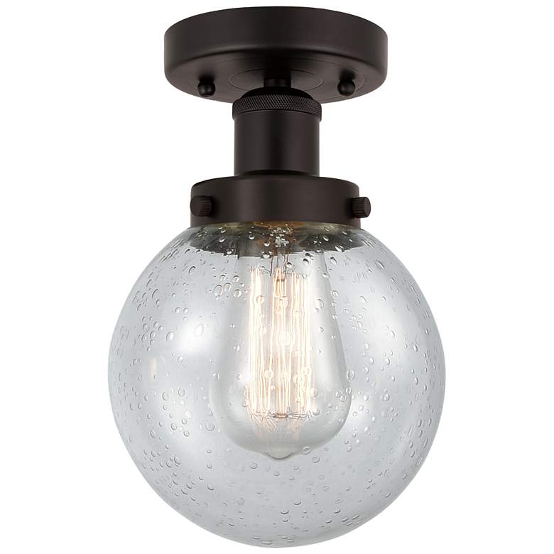 Image 1 Small Edison Beacon 7" Oil Rubbed Bronze Semi Flush Mount w/ Mercury S