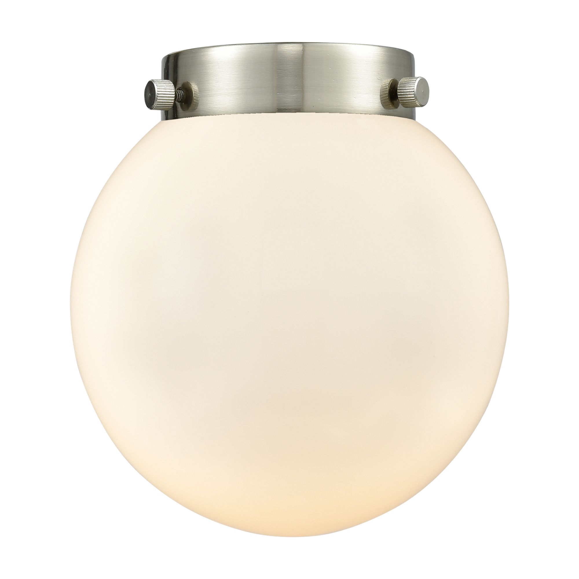 Image 3 Small Edison Beacon 7" Oil Rubbed Bronze Semi Flush Mount w/ White Sha more views