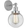 Small Edison Beacon 7" Polished Chrome Sconce w/ Clear Shade