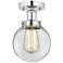 Small Edison Beacon 7" Polished Chrome Semi Flush Mount w/ Clear Shade