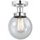 Small Edison Beacon 7" Polished Chrome Semi Flush Mount w/ Mercury Sha