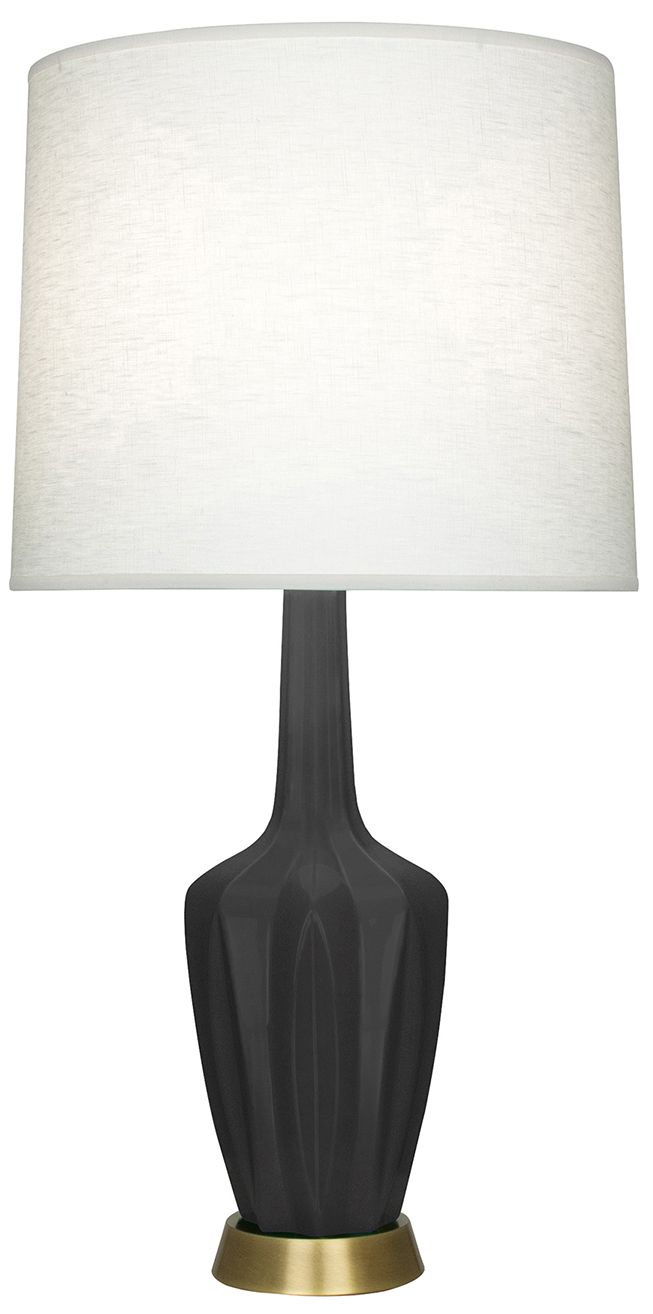 Small Emma 30"H Matte Ash Brass Accent Lamp with Off Whitede Made to Order