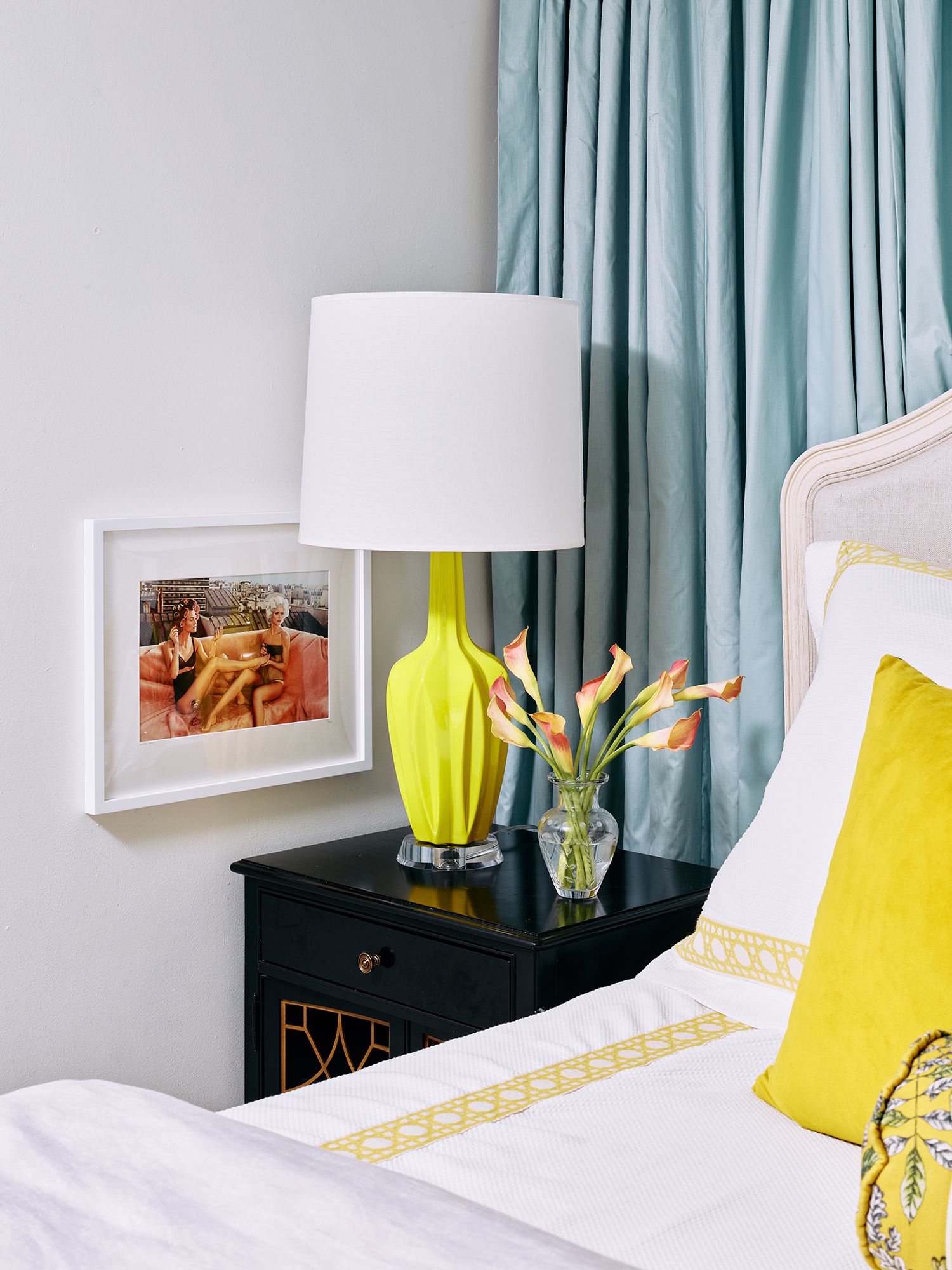 Image 2 Small Emma 30" High Citron Lucite Accent Lamp with Off White Shade more views