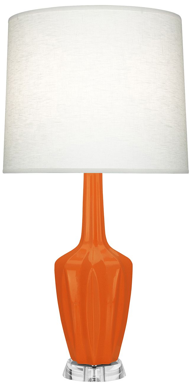 Small Emma 30"H Pumpkin Lucite Accent Lamp with Off Whitede Made to Or