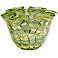 Small Francisco Green and Yellow 5 1/2" High Glass Bowl