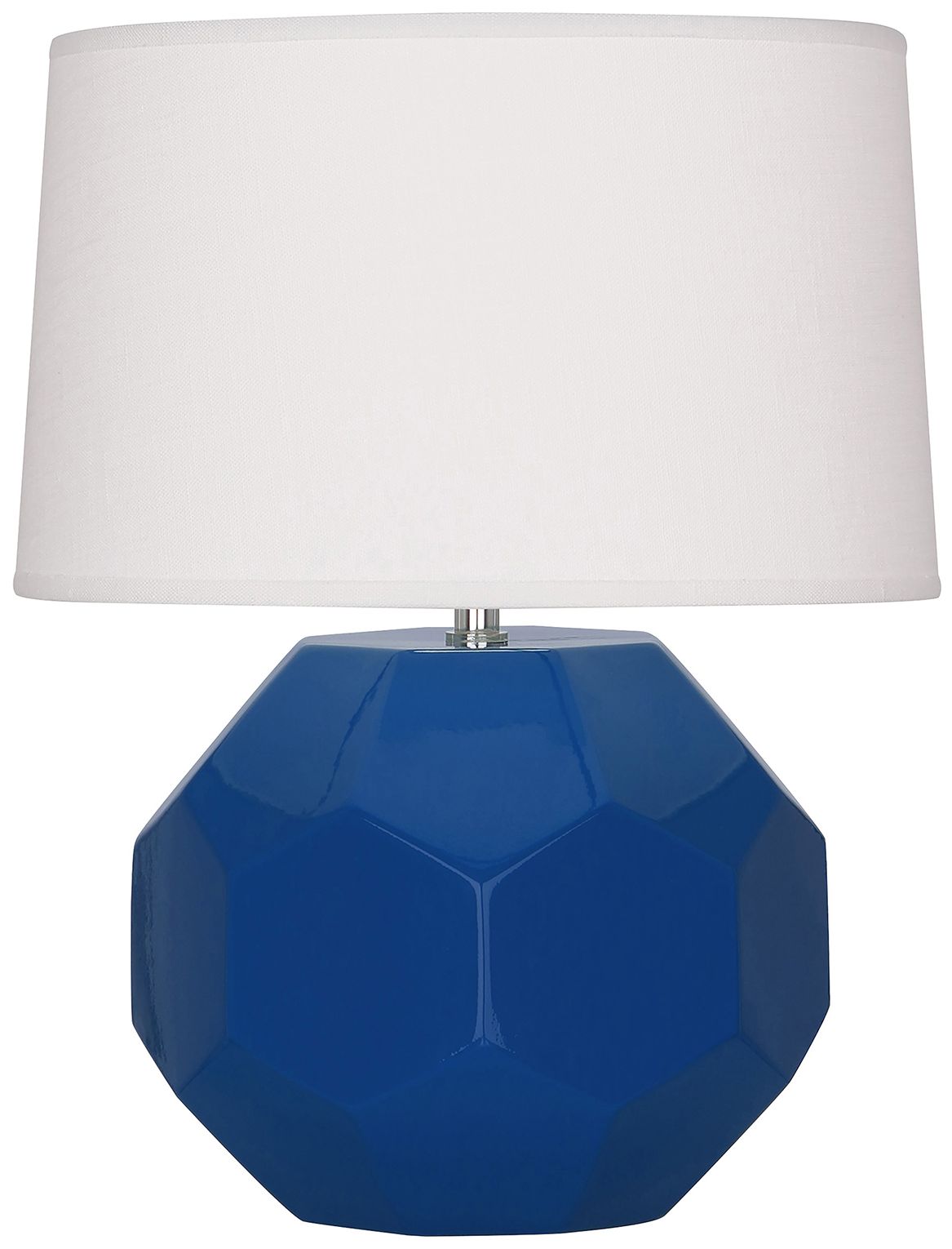 Small Franklin 16"H Cobalt Accent Lamp with Off White Shade Made to Order