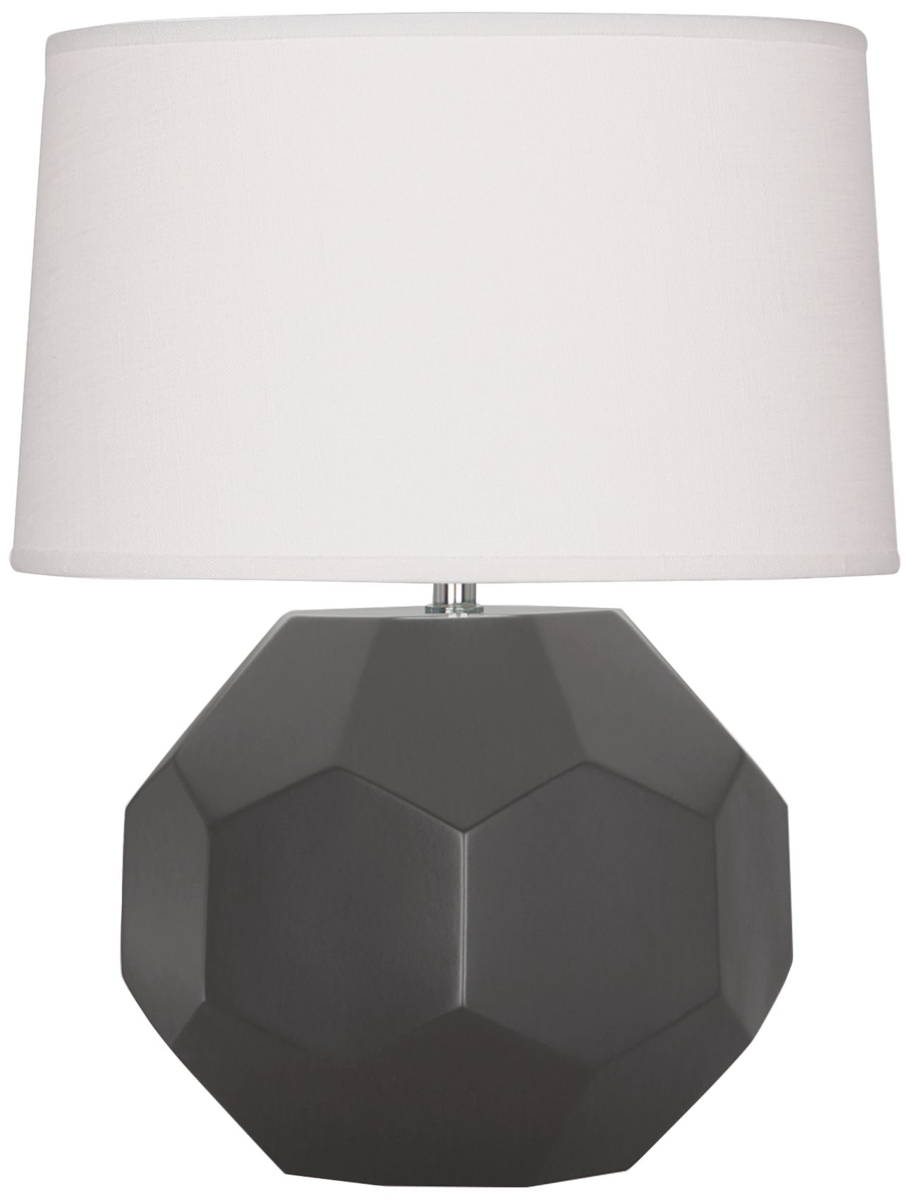 Small Franklin 16"H Matte Ash Accent Lamp with Off Whitede Made to Order