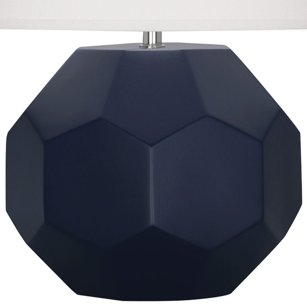 Image 4 Small Franklin 16"H Matte Midnight Blue Lamp w/Off Whitede Made to Order more views