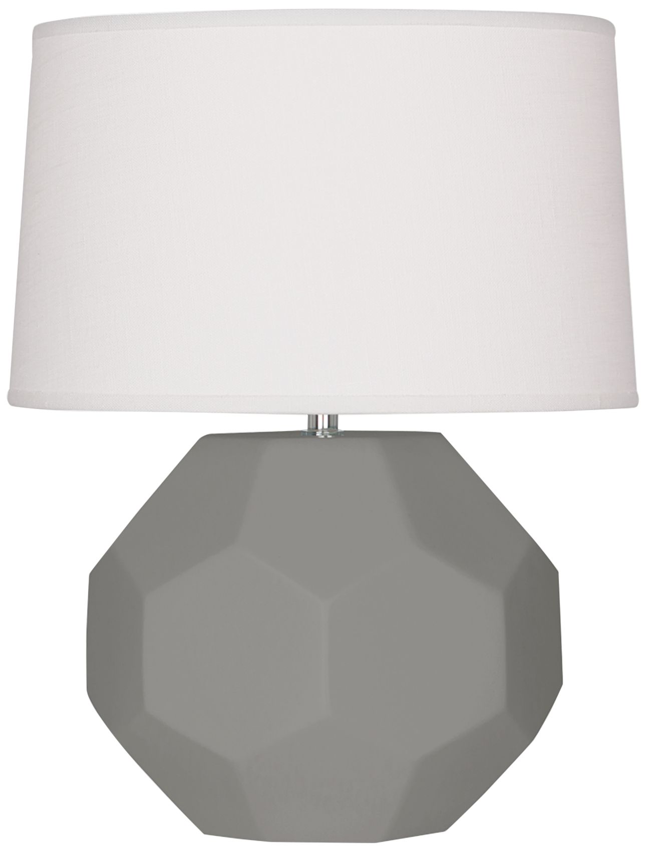 Small Franklin 16"H Matte Smokey Taupe Lamp w/Off Whitede Made to Order