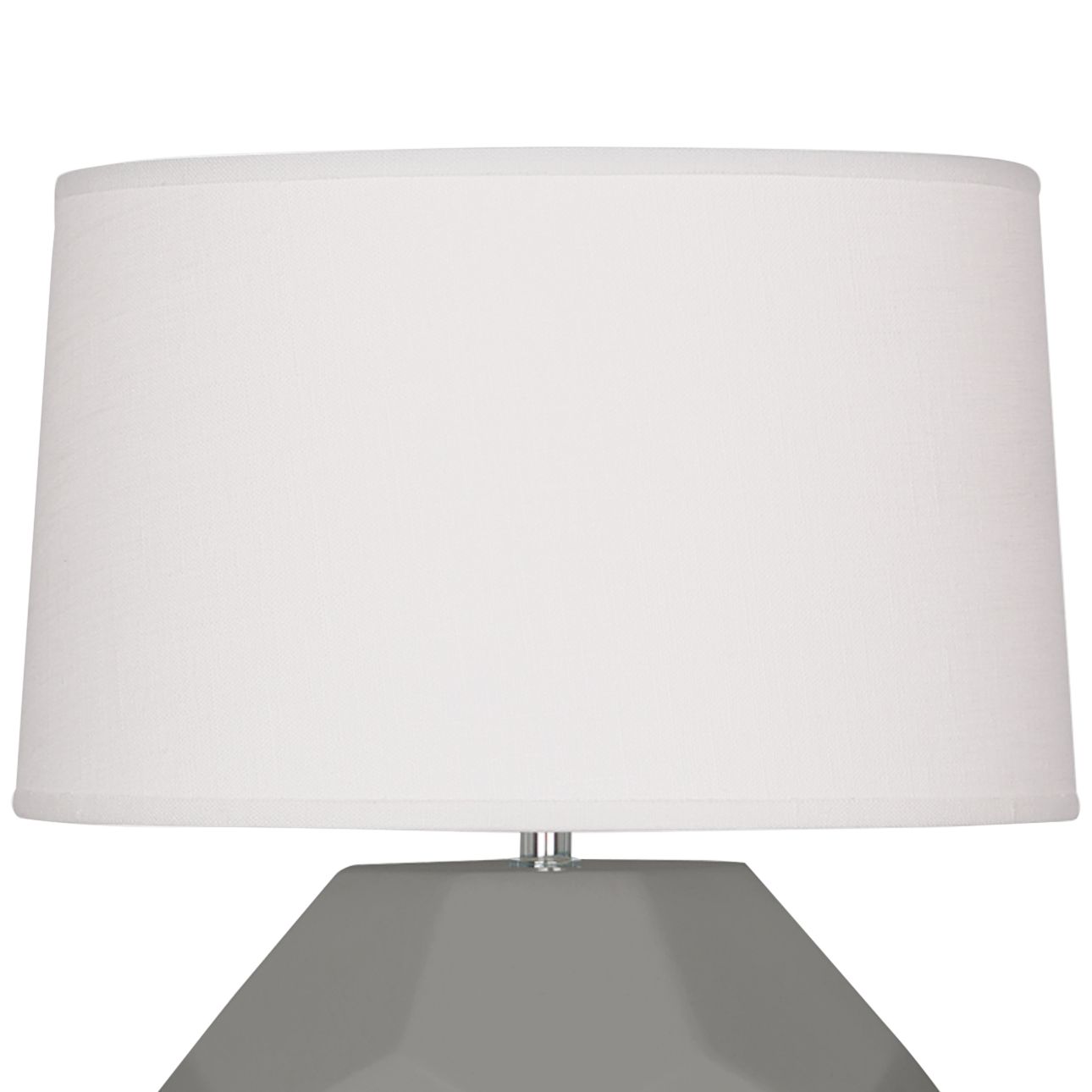 Image 2 Small Franklin 16"H Matte Smokey Taupe Lamp w/Off Whitede Made to Order more views