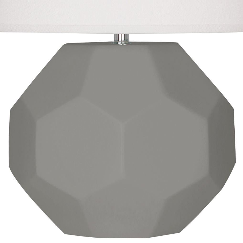 Image 3 Small Franklin 16"H Matte Smokey Taupe Lamp w/Off Whitede Made to Order more views