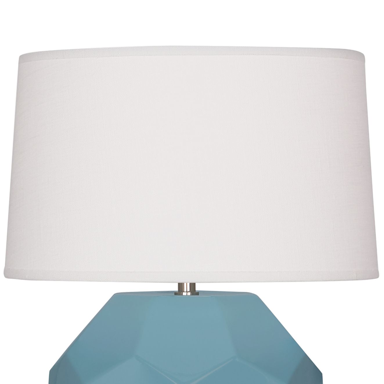 Image 2 Small Franklin 16"H Matte Steel Blue Lamp w/Off Whitede Made to Order more views
