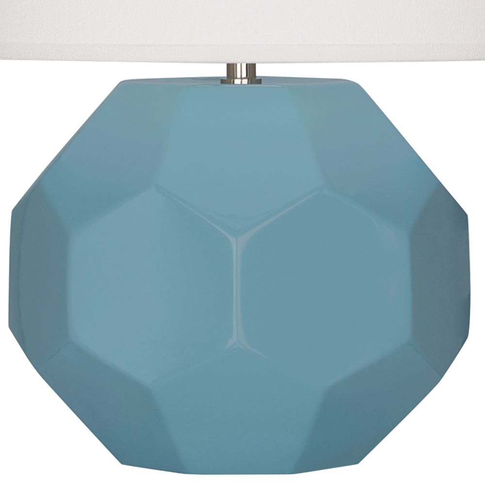 Image 3 Small Franklin 16"H Matte Steel Blue Lamp w/Off Whitede Made to Order more views