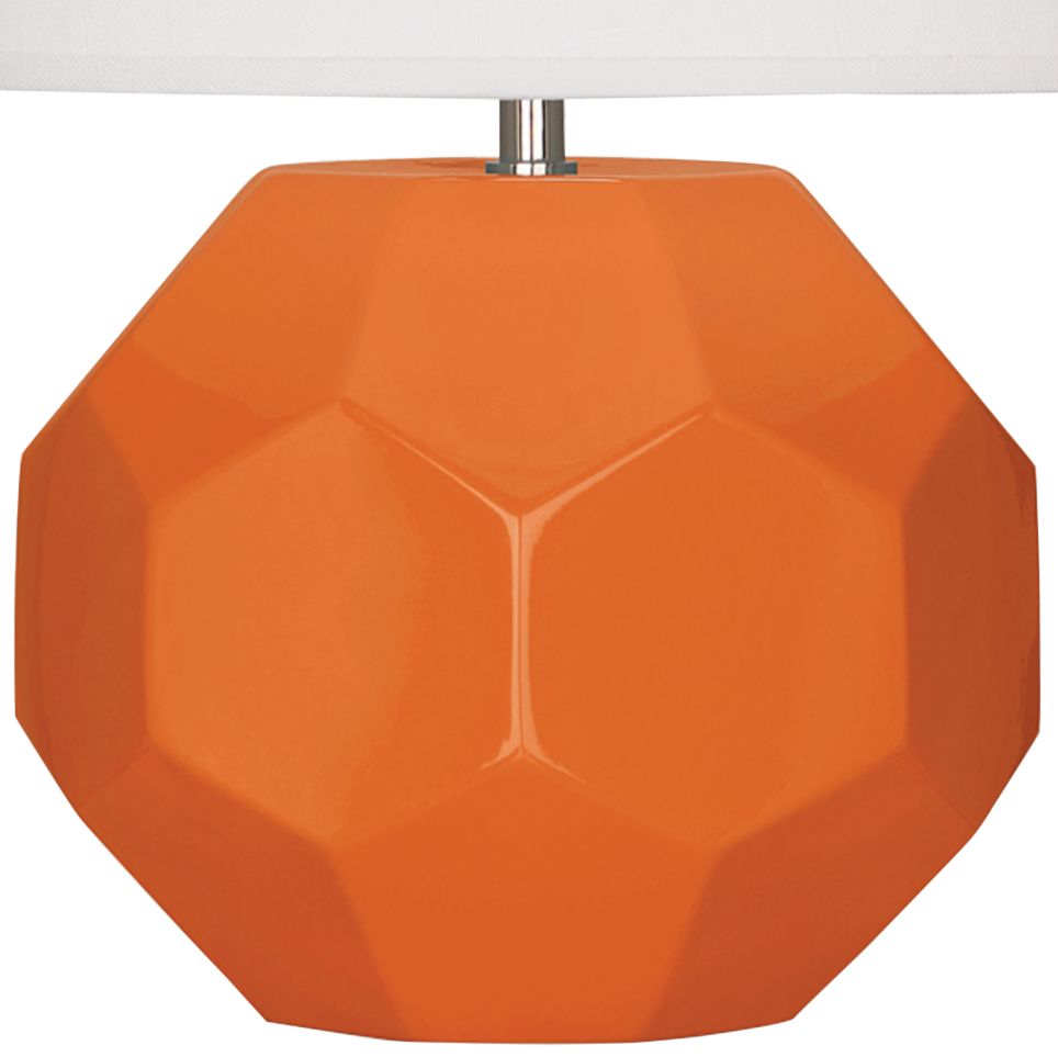 Image 3 Small Franklin 16"H Pumpkin Accent Lamp with Off White Shade Made to Order more views