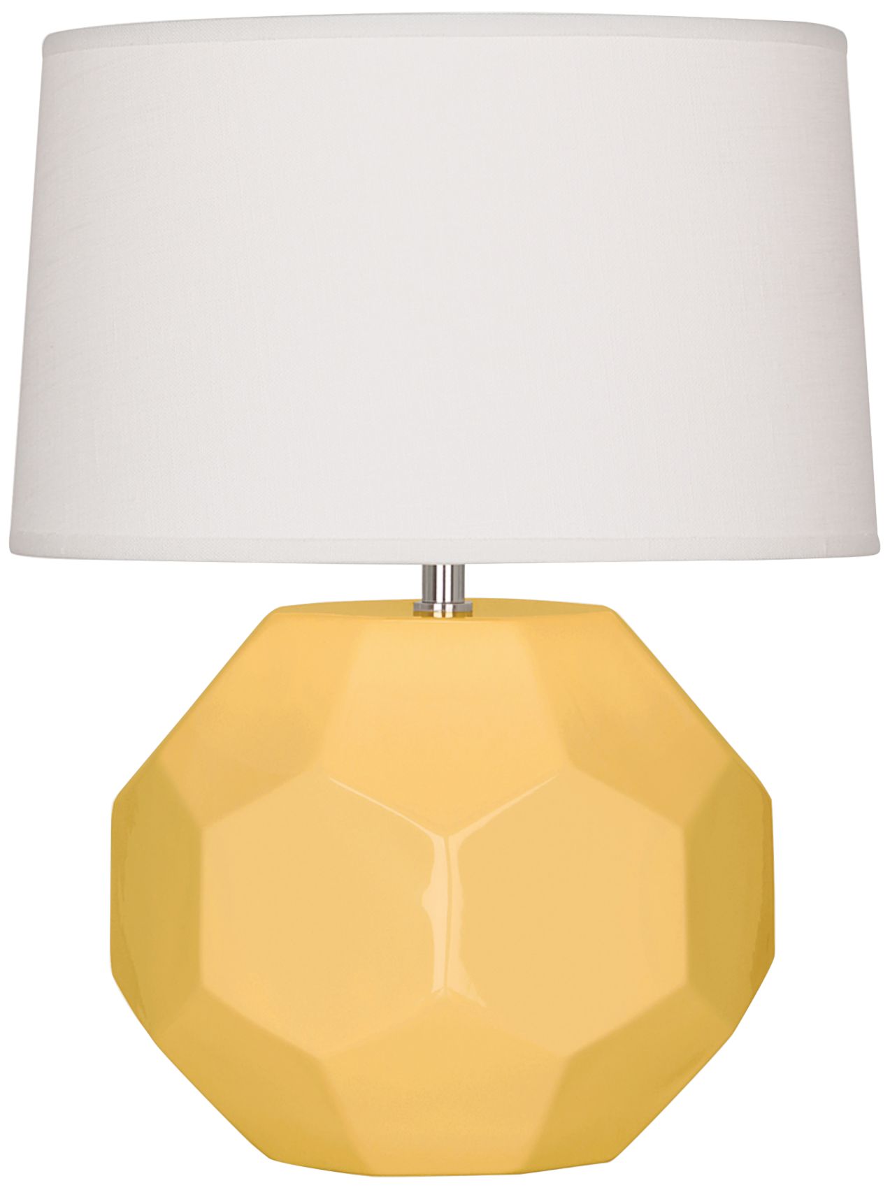 Small Franklin 16"H Yellow Accent Lamp with Off White Shade Made to Order