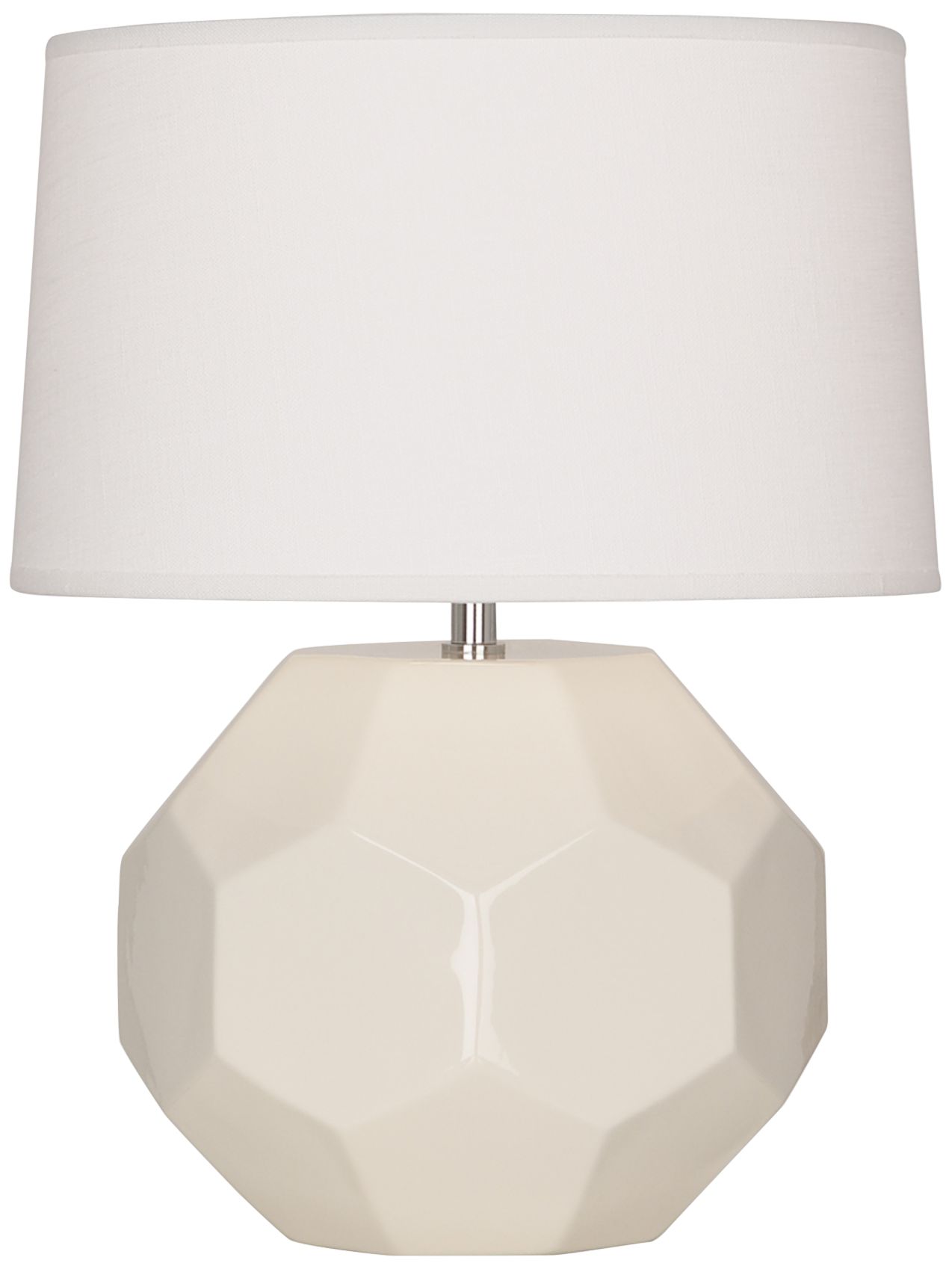 Small Franklin 16" High Bone Accent Lamp with Off White Shade Made to Order