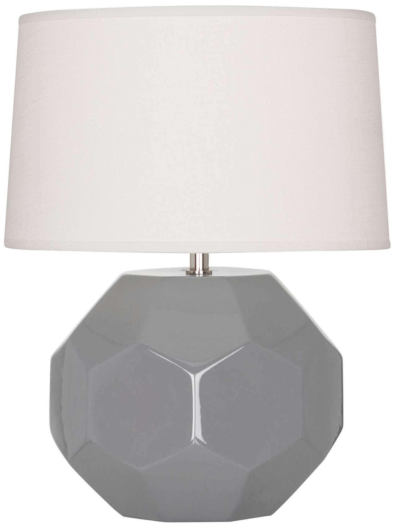 Small Franklin 16" High Gray Accent Lamp with Off White Shade Made to Order