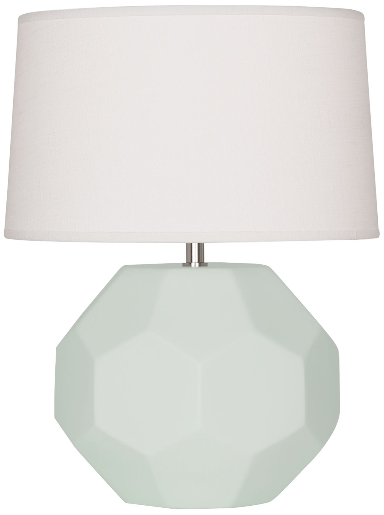 Small Franklin 16" High Matte Celadon Accent Lamp with Off White Shade