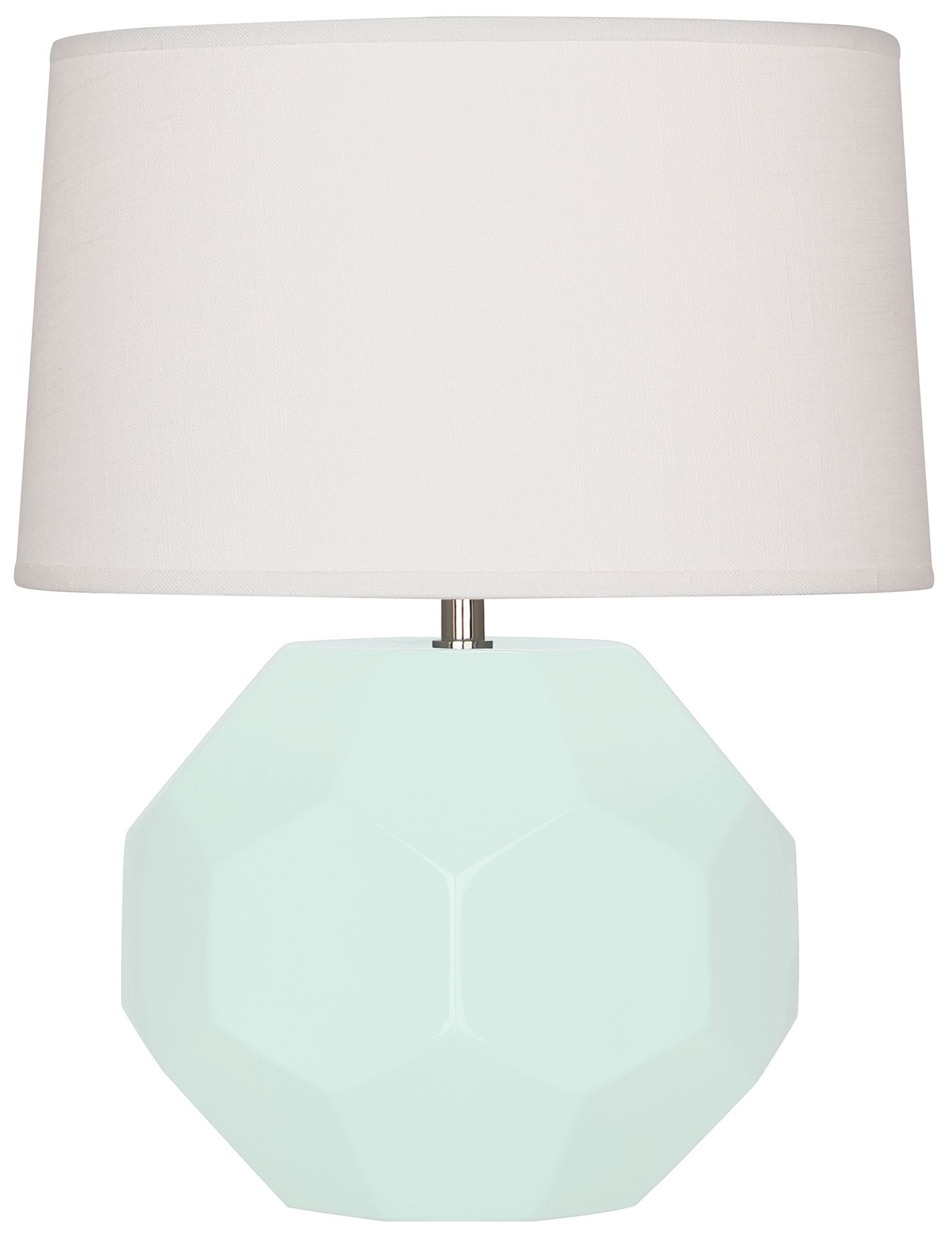 Small Franklin 16" High Mint Glazed Accent Lamp with Off White Shade