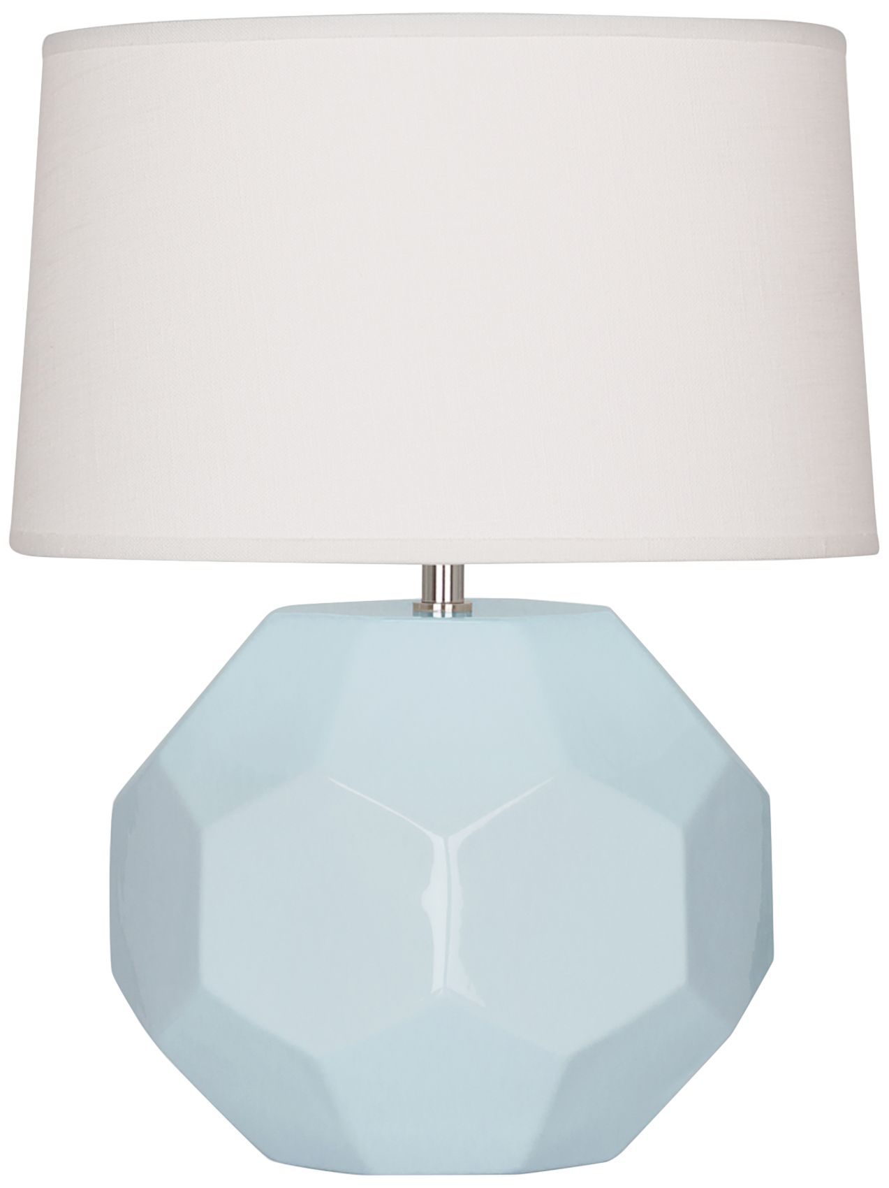 Small Franklin 16" High Baby Blue Accent Lamp with Off White Shade