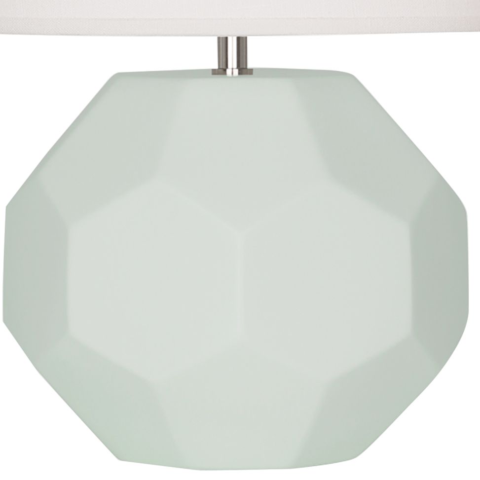 Image 3 Small Franklin 16" High Matte Celadon Accent Lamp with Off White Shade more views
