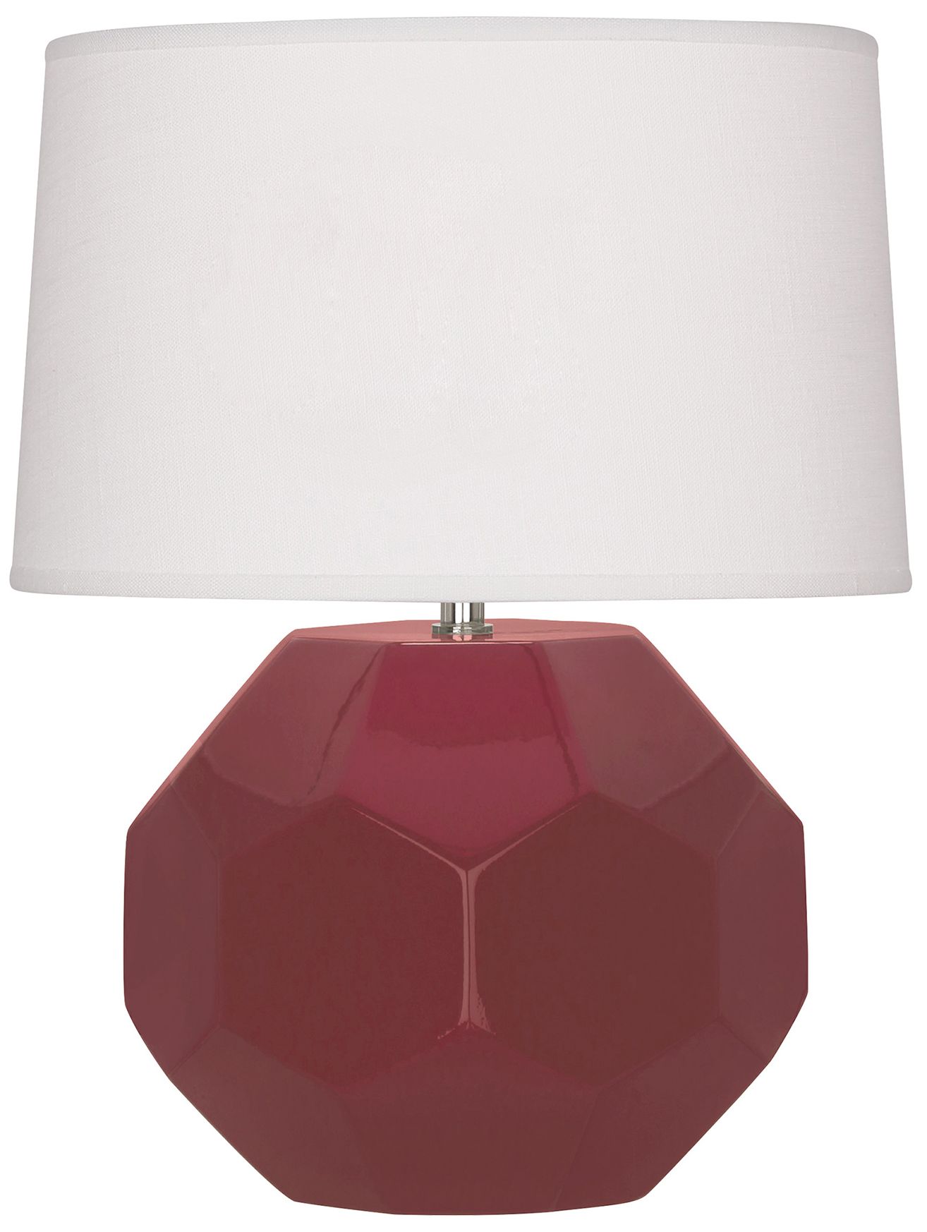 Small Franklin 16"H Burgundy Glazed Accent Lamp w/Off Whitede Made to