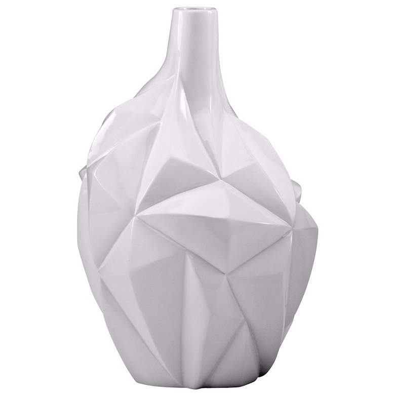 Image 2 Small Glacier Glass White 13 inch High Vase