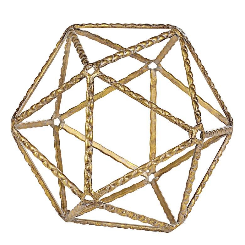 Image 1 Small Gold Geometric Shaped Metal Ball