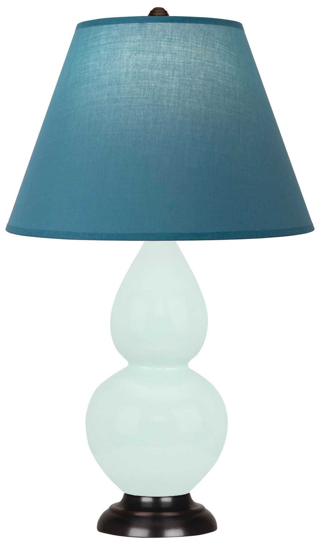 Small Gourd 22.75"H Mint Glazed Bronze Lamp w/Bright Blue Made to Order