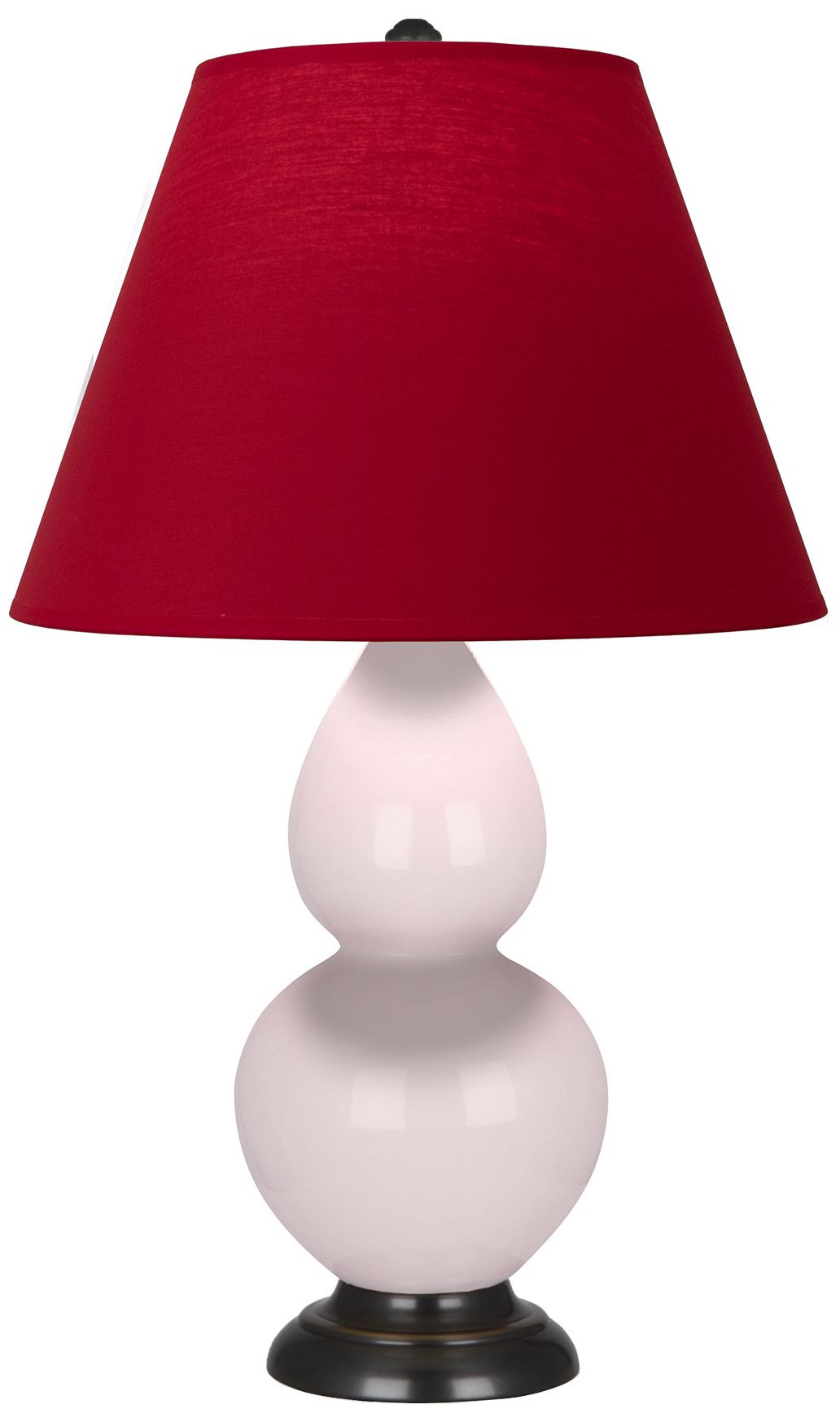 Small Gourd 22.75"H Rose Water Bronze Lamp w/Red Black Made to Order